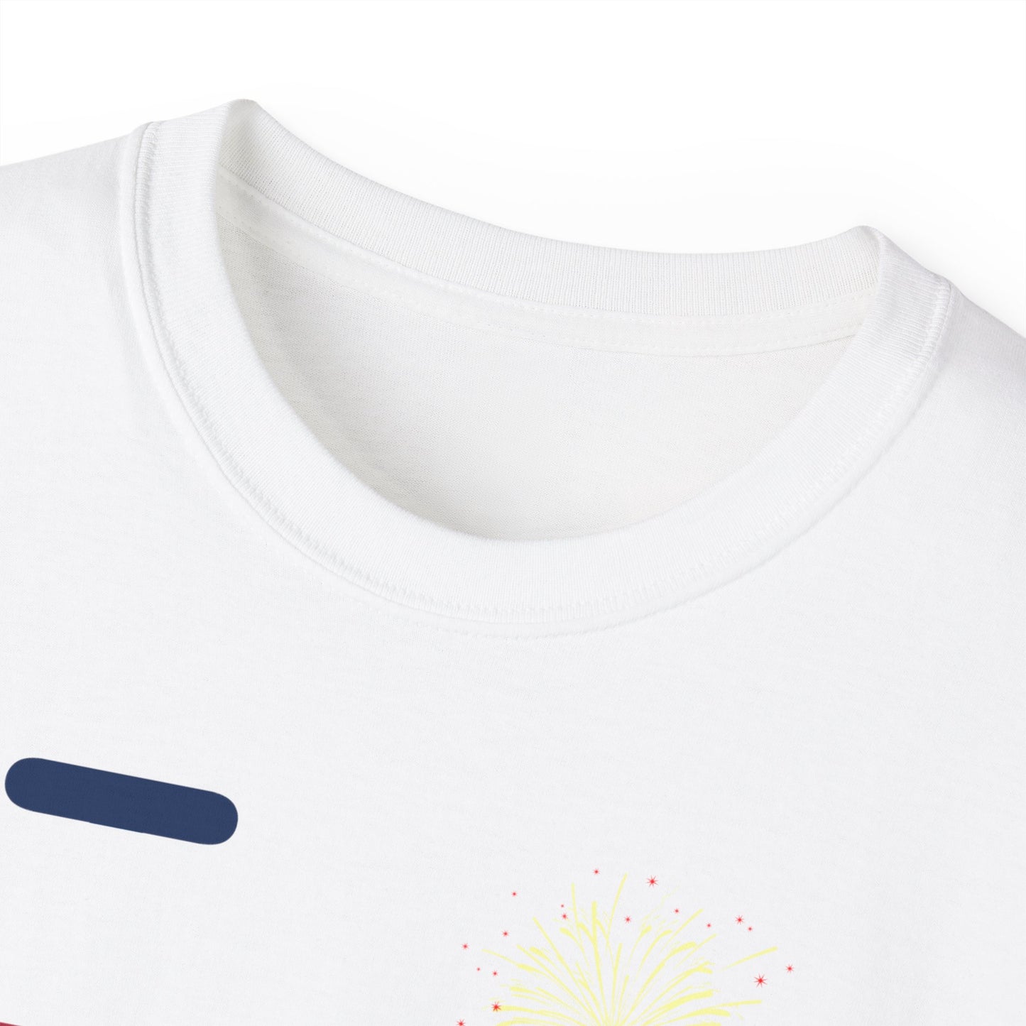 I Burst LongD cotton tee negative cropped flag Hyde Park upright logo (Patriotic colors)