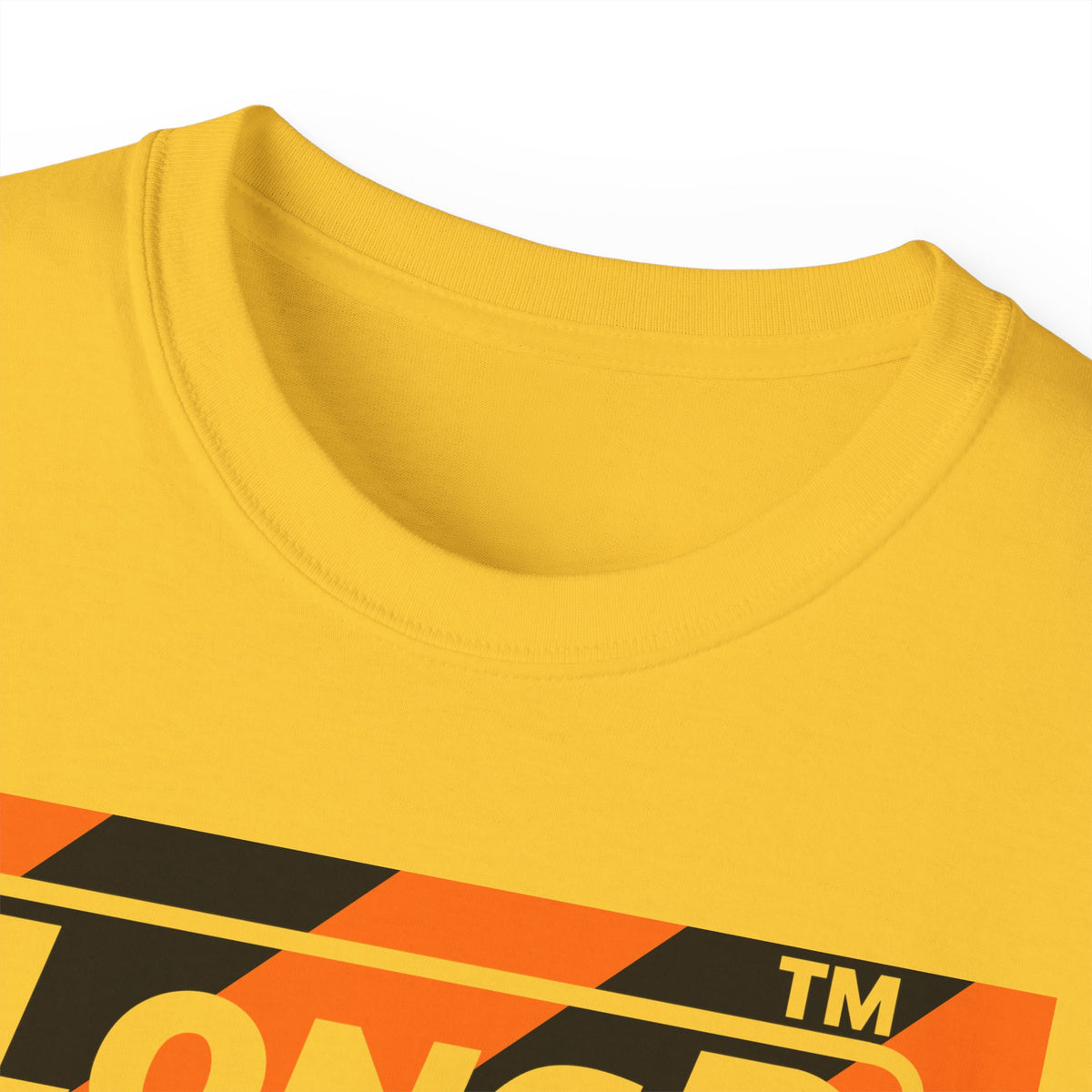 LongD Chicago negative diagonal 6-striped front-back logo (Halloween colors) cotton tee