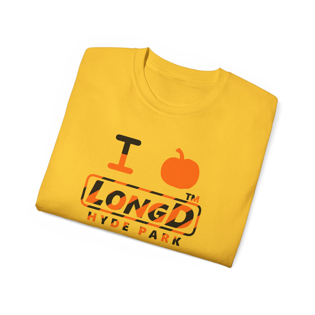 I pumpkin LongD Hyde Park positive 12-striped logo cotton tee