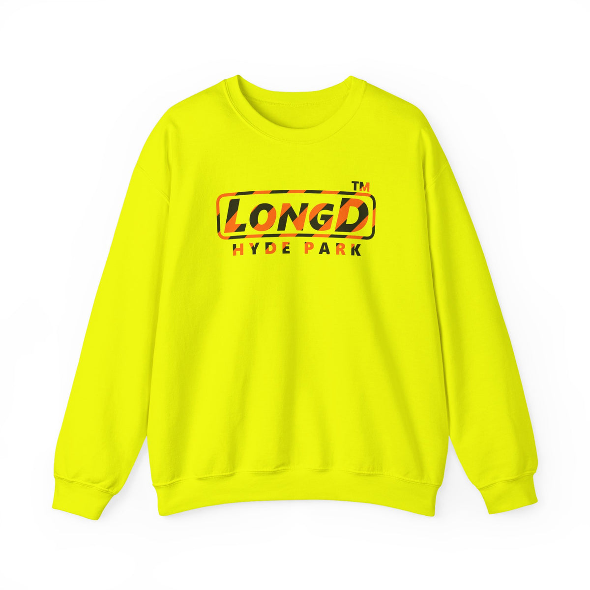LongD Hyde Park positive 12-striped logo (Halloween colors) crewneck sweatshirt