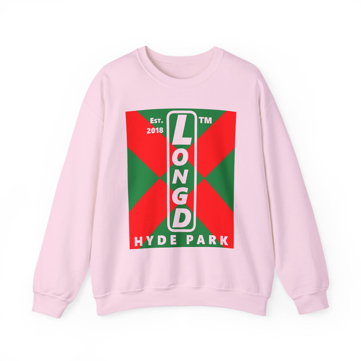 LongD Hyde Park negative upright argyle x logo (Xmas colors) crewneck sweatshirt