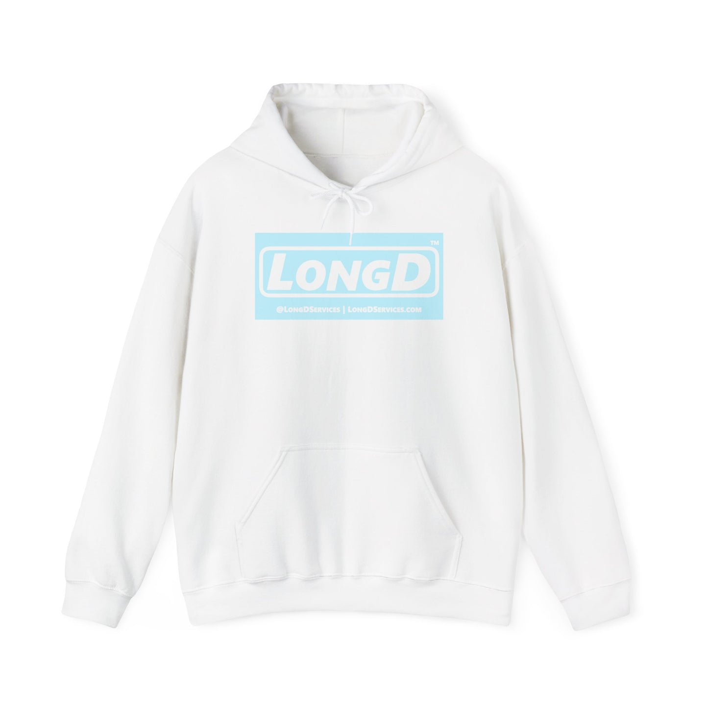 LongD® Logo Hoodie pastel negative blue text