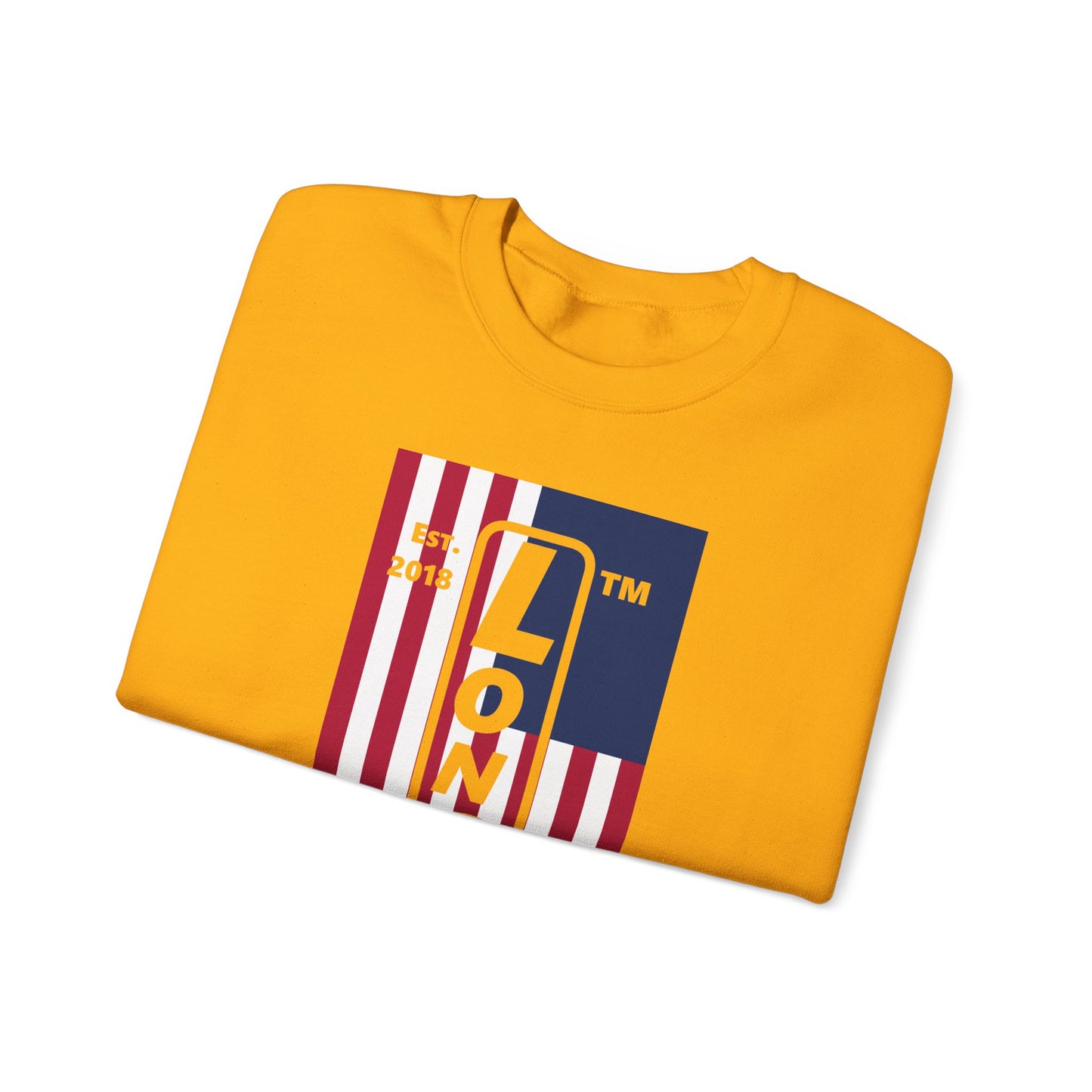 LongD negative flag Chicago logo crewneck sweatshirt (patriotic colors)