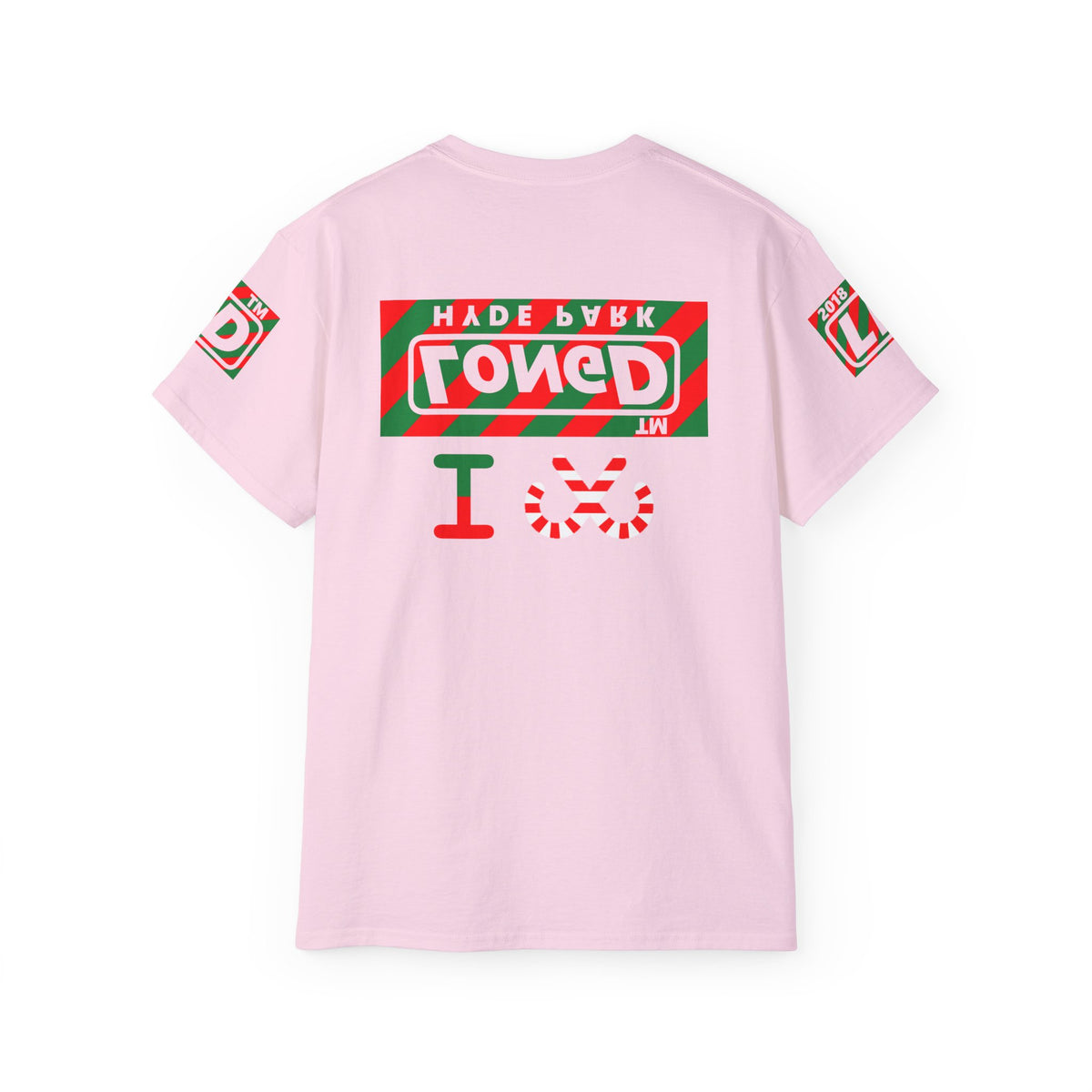 I candy cane LongD Hyde Park negative 12-striped 4-print logo cotton tee