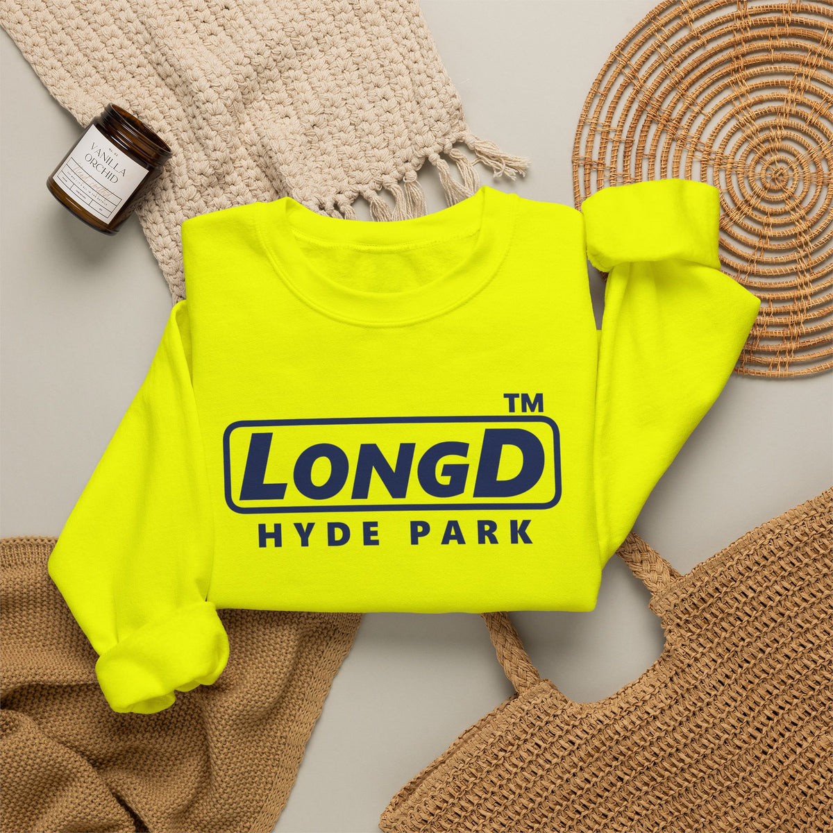 LongD Hyde Park positive basic Navy (002060) logo crewneck sweatshirt