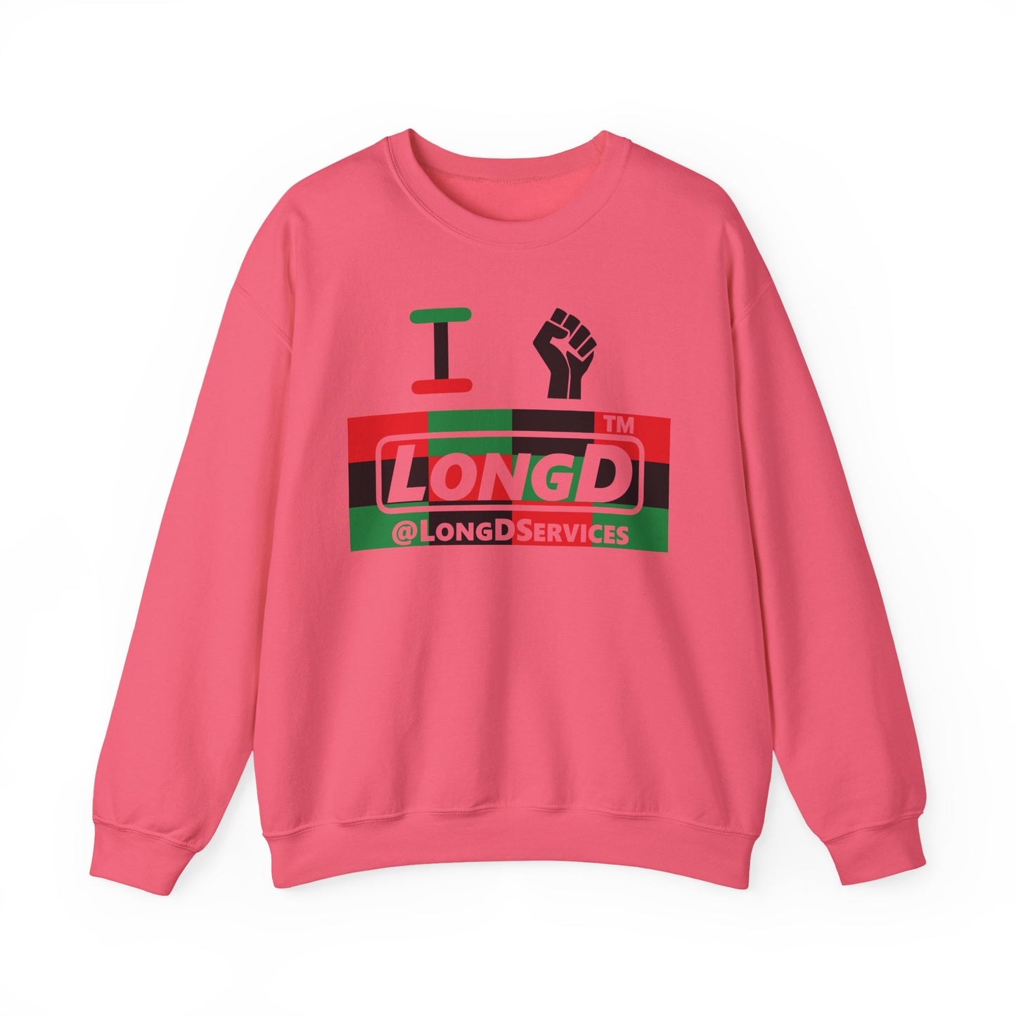 I fist LongD negative 3x4 tag logo crewneck sweatshirt