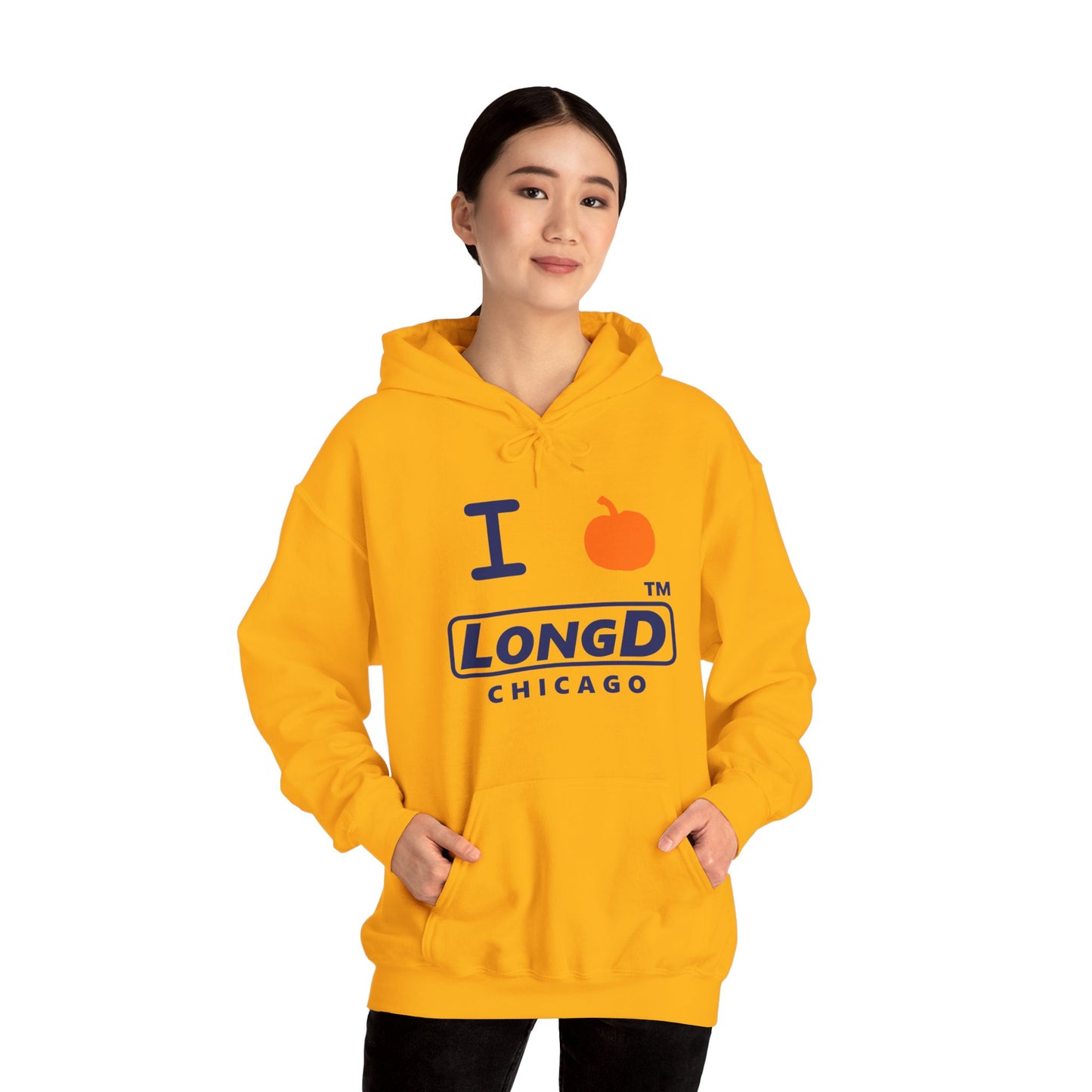 I Pumpkin LongD® Logo Hoodie blue basic Chicago logo
