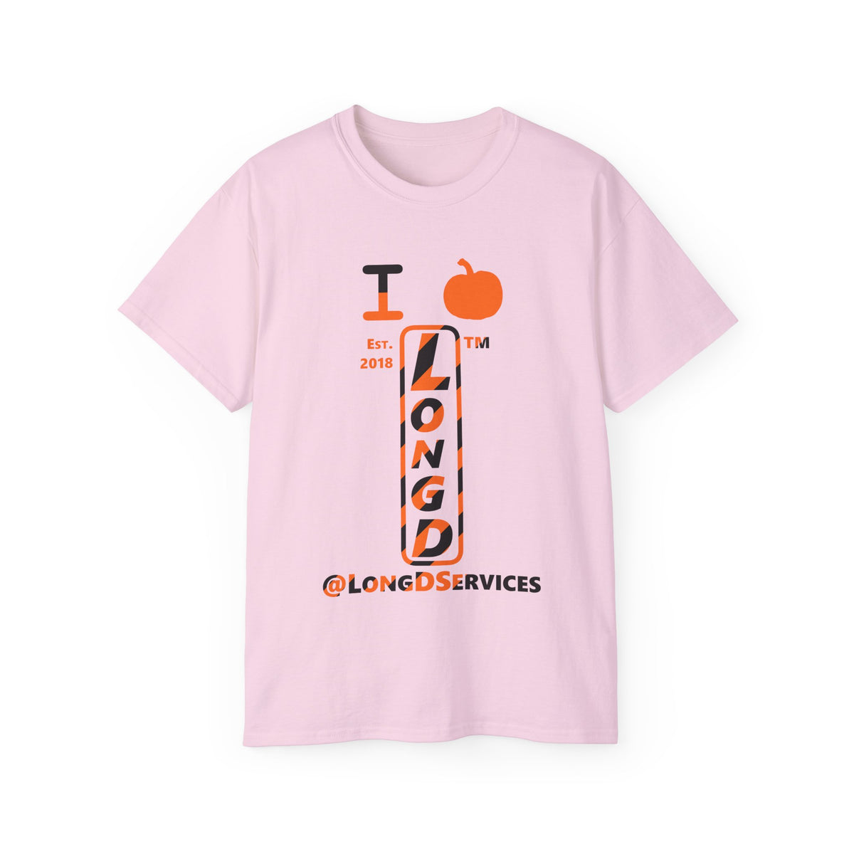 I pumpkin LongD Tag positive upright pixel-weighted 12-striped logo cotton tee
