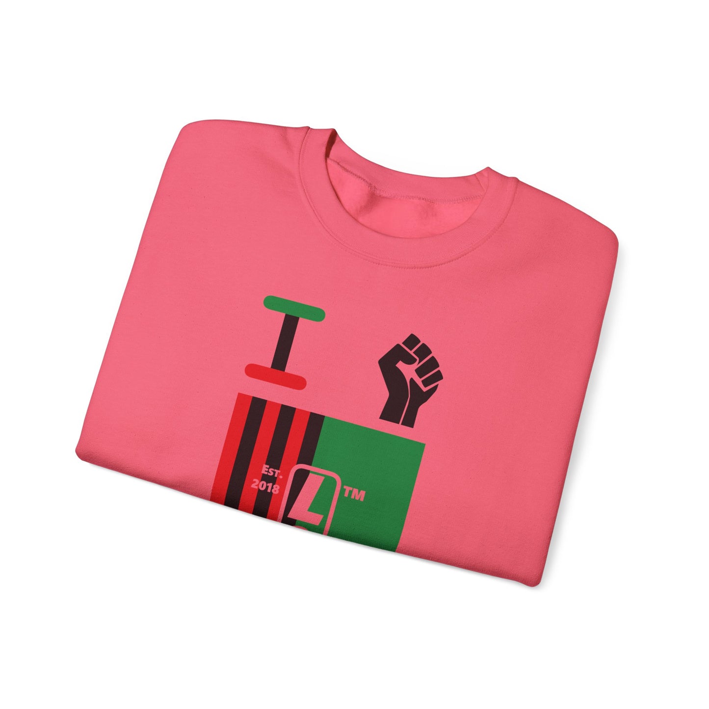I Fist LongD negative flag tag-domain upright logo crewneck sweatshirt