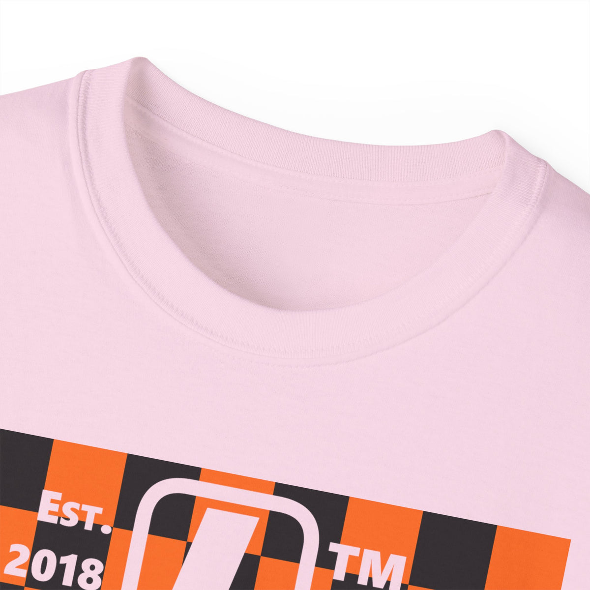 LongD Hyde Park negative upright checkered logo (Halloween colors) cotton tee