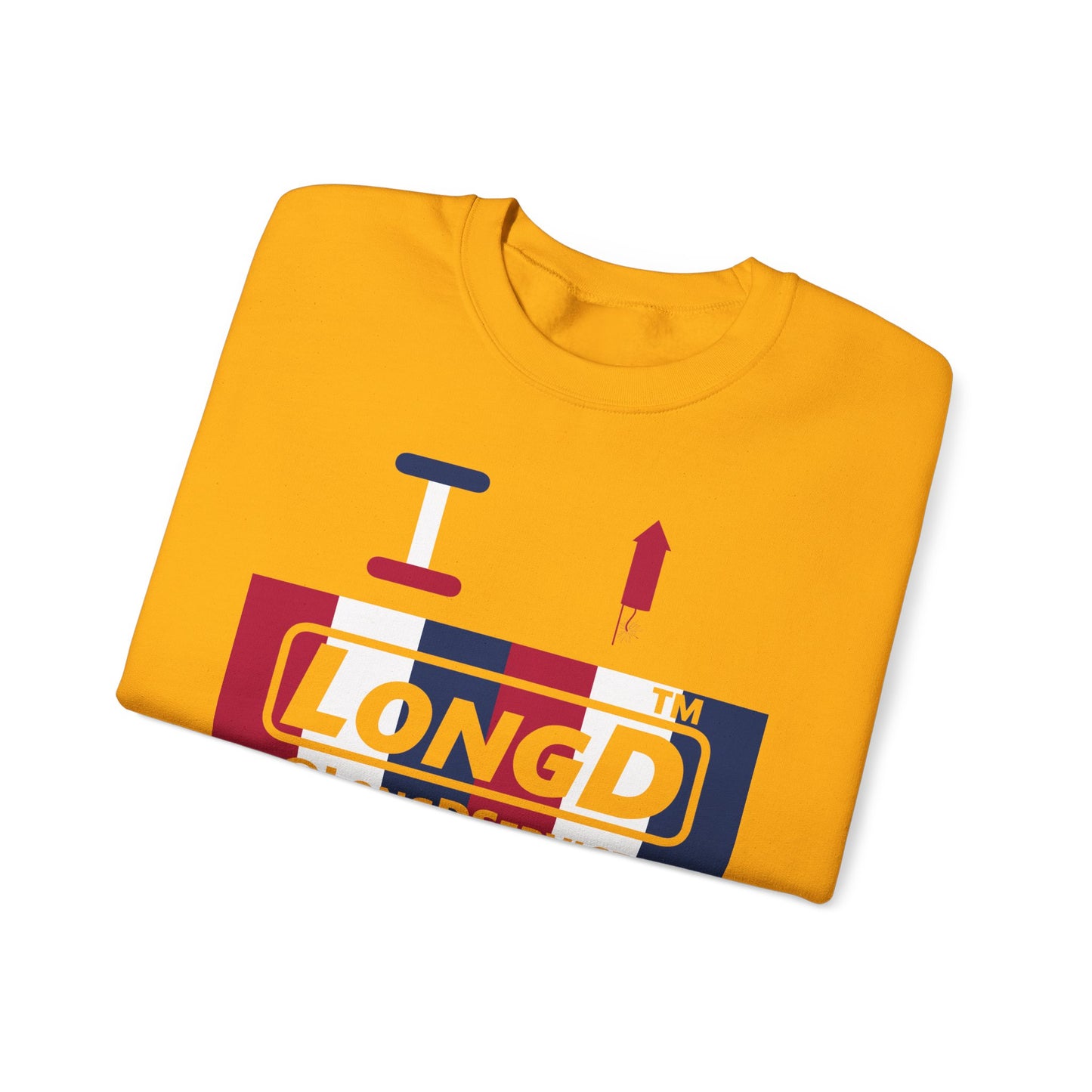 I firecracker LongD negative vertical 6-striped tag logo crewneck sweatshirt
