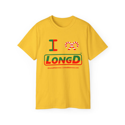 I Candy Cane LongD Logo Cotton Tee (half split)