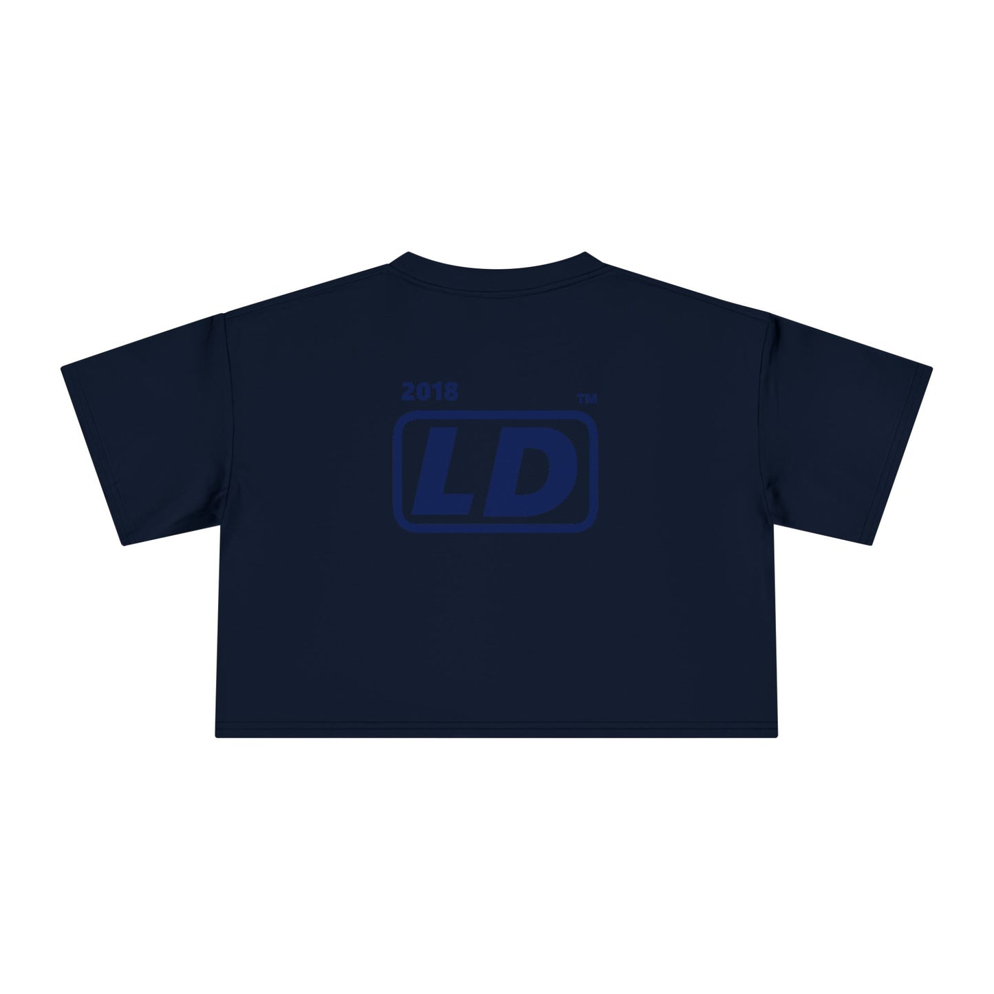 LongD positive vertical 6-striped front-back Chicago logo crop tee (Pride colors)