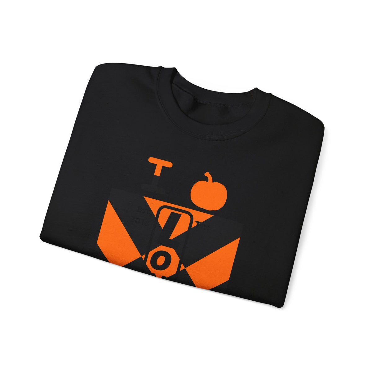 I pumpkin LongD Tag negative upright mixed argyle logo crewneck sweatshirt
