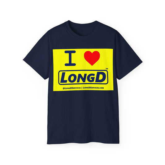 I Luv LongD Reverse Negative Style Logo Cotton Tee