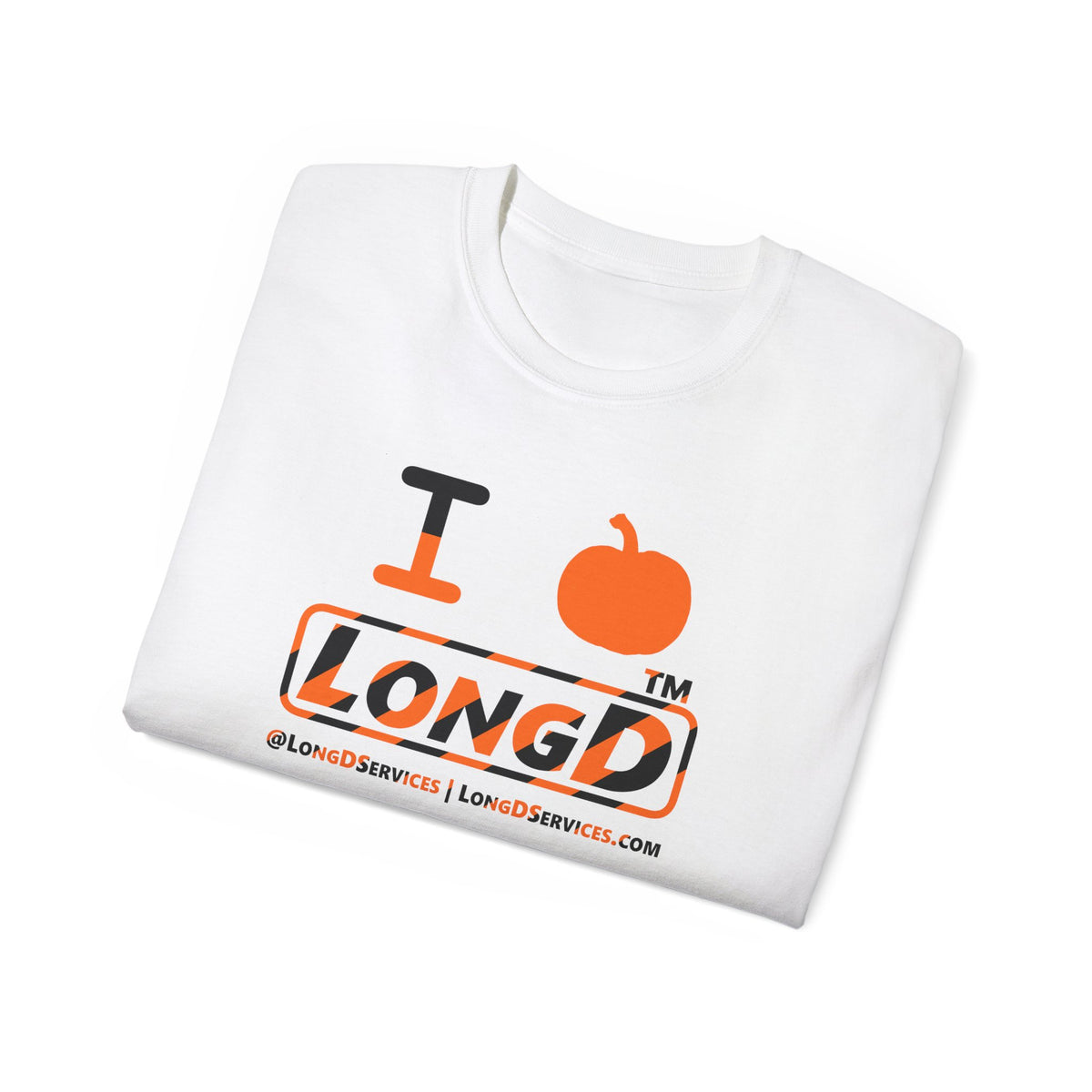 I pumpkin LongD Tag-domain positive 12-striped logo cotton tee