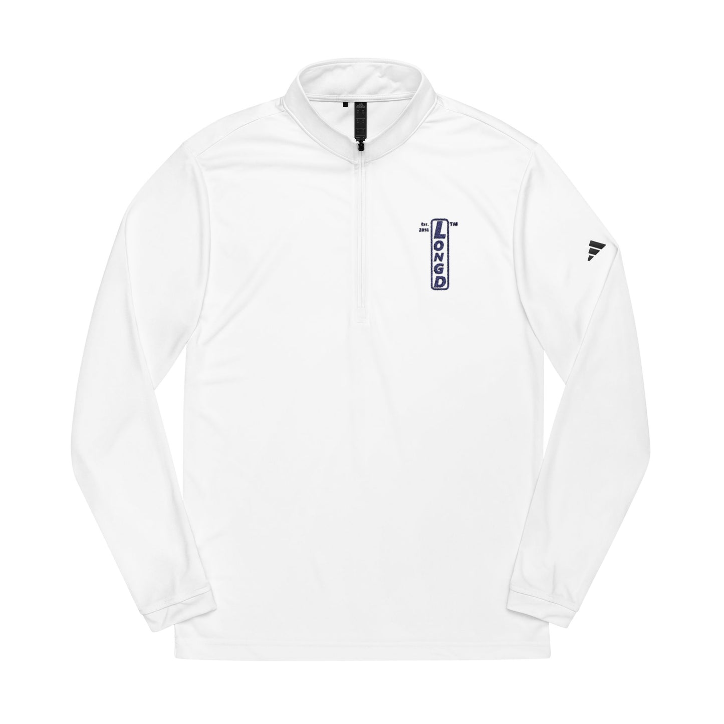 Embroidered adidas® Quarter-Zip pullover official basic logo upright