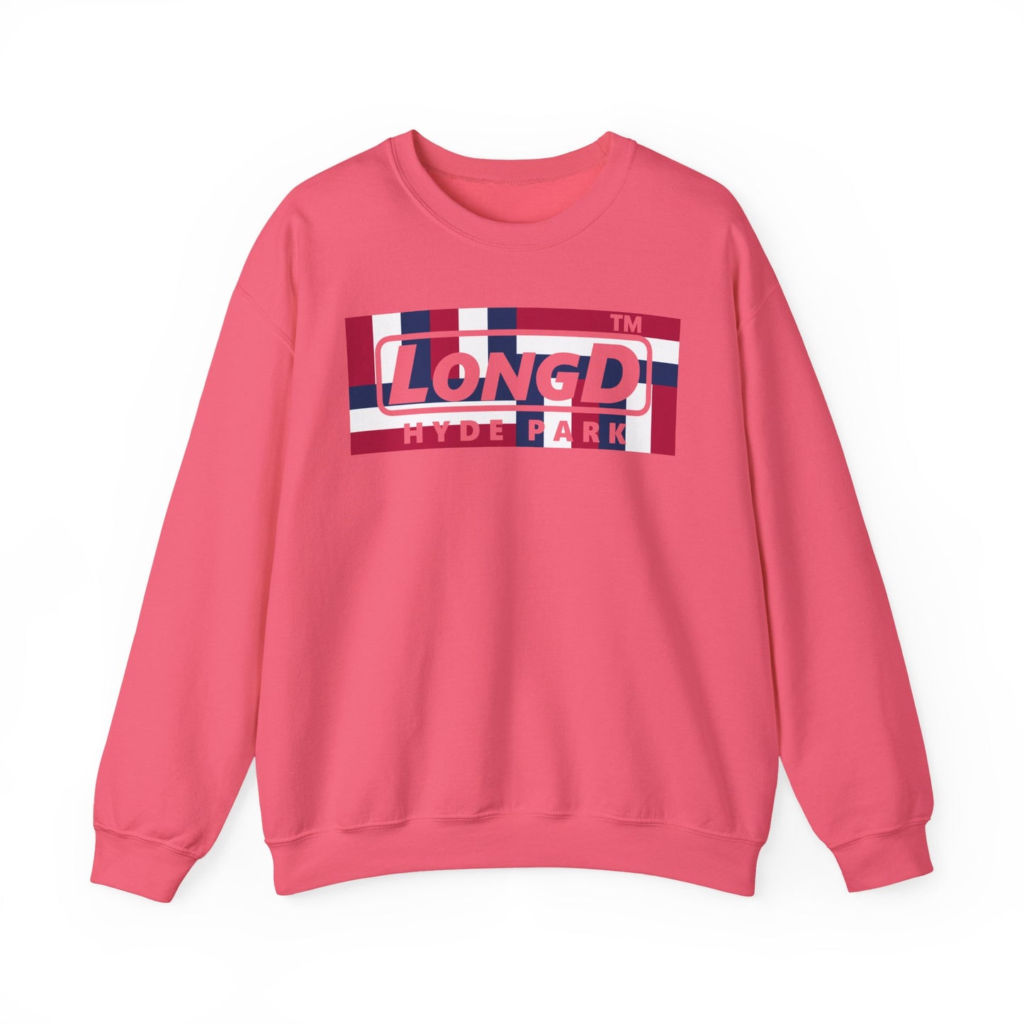 LongD negative modified windmill Hyde Park logo crewneck sweatshirt (patriotic colors)