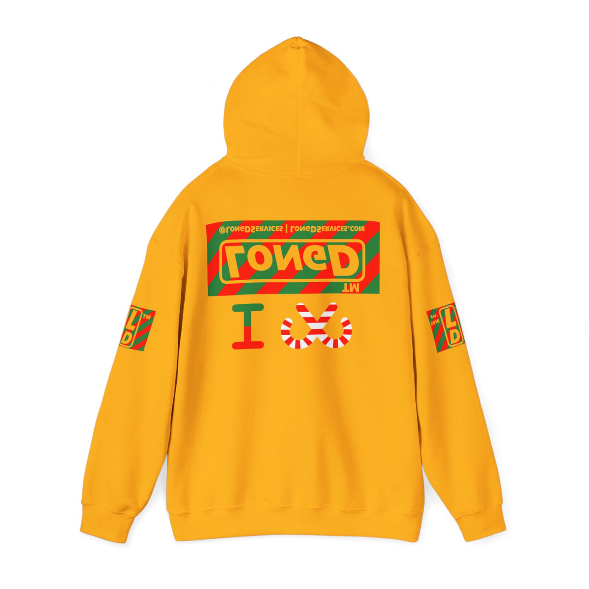 I candy cane LongD Tag-domain negative 12-striped 4-print logo hoodie