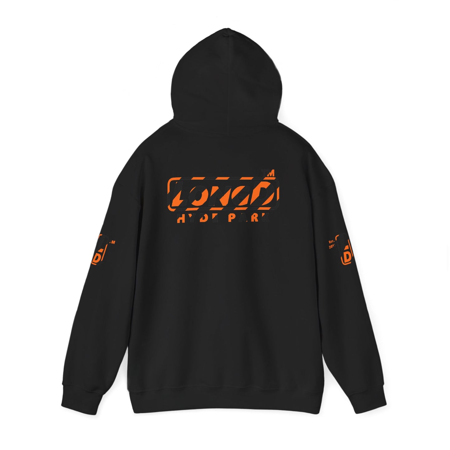 LongD Hyde Park positive 12-striped 4-print logo (Halloween colors) hoodie
