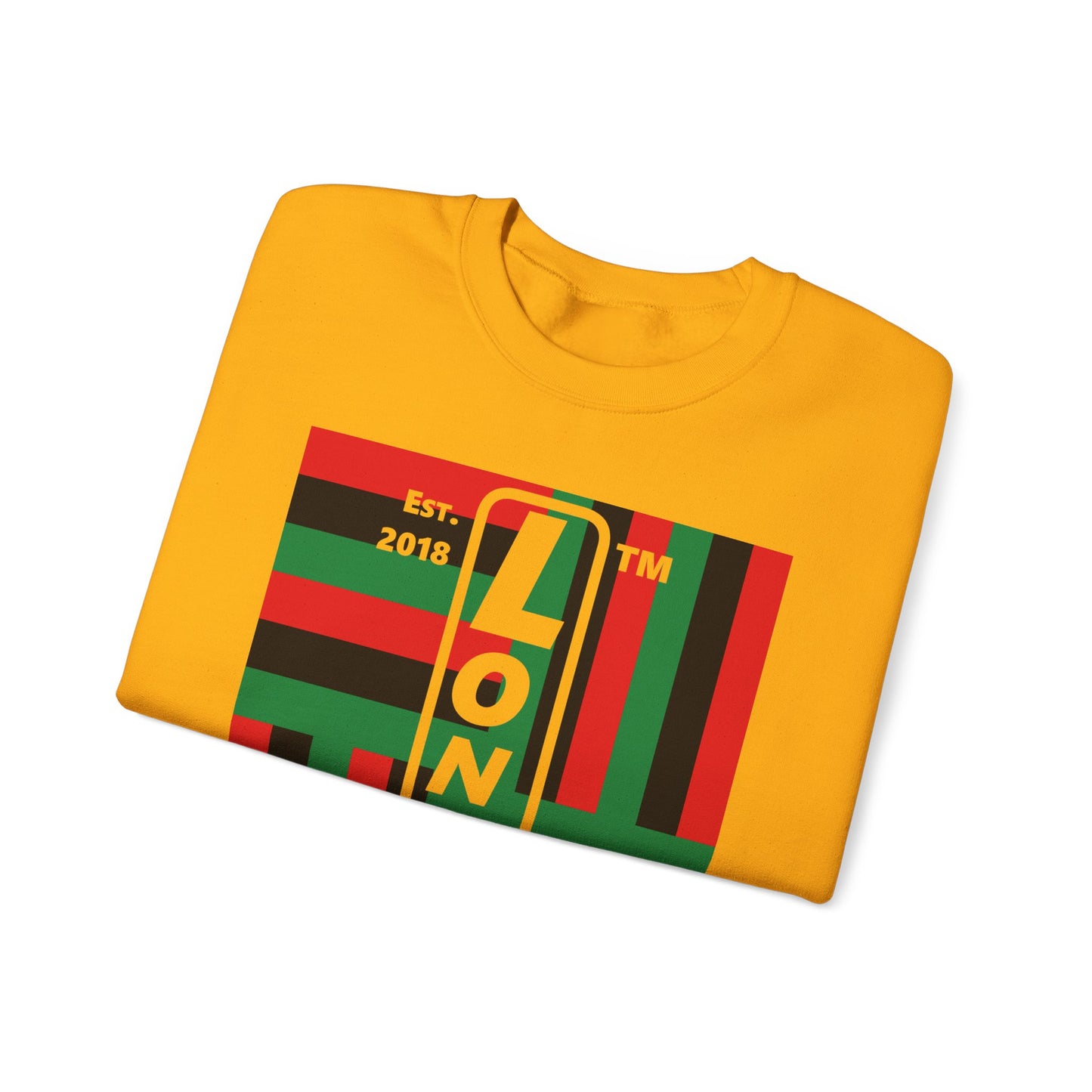 LongD negative windmill Chicago upright logo crewneck sweatshirt (Juneteenth colors)