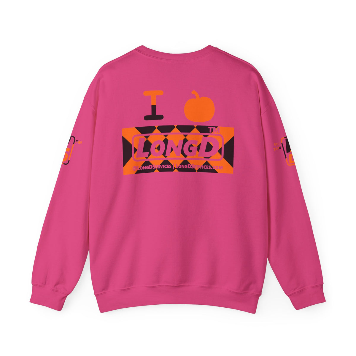 I pumpkin LongD Tag-domain negative stylized argyle 4-print logo crewneck sweatshirt