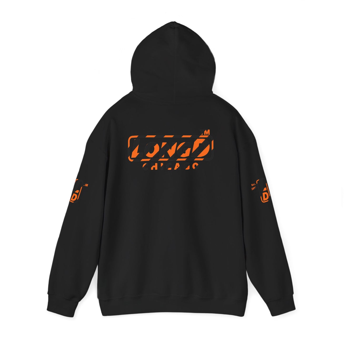 LongD Chicago positive 12-striped 4-print logo (Halloween colors) hoodie