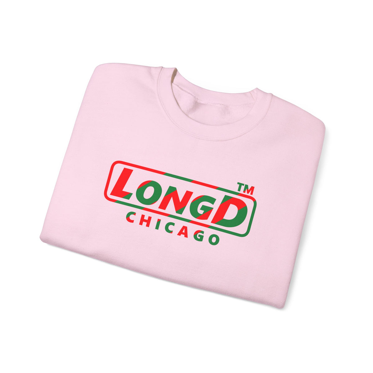 LongD Chicago positive pixel-weighted 6-striped logo (Xmas colors) crewneck sweatshirt