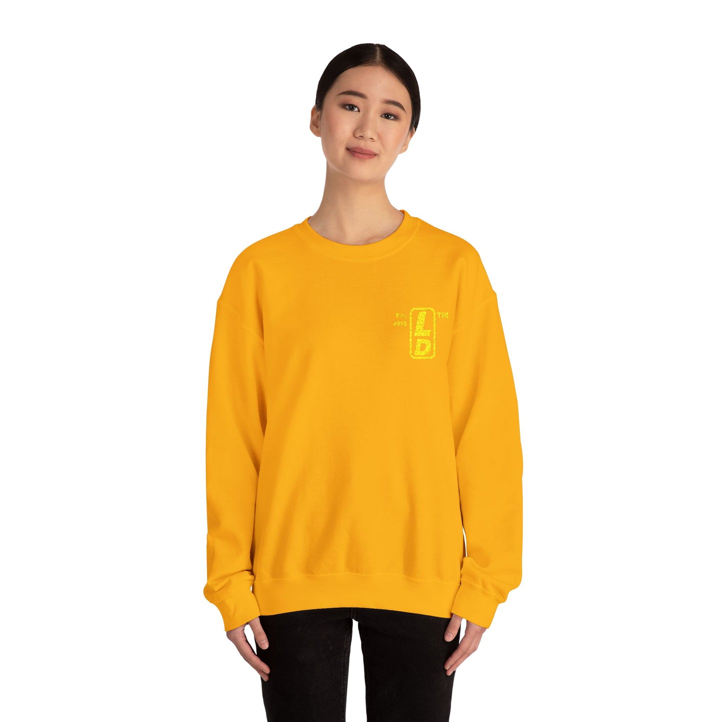 Embroidered Unisex Heavy Blend™ Crewneck Sweatshirt reverse basic logo upright initials