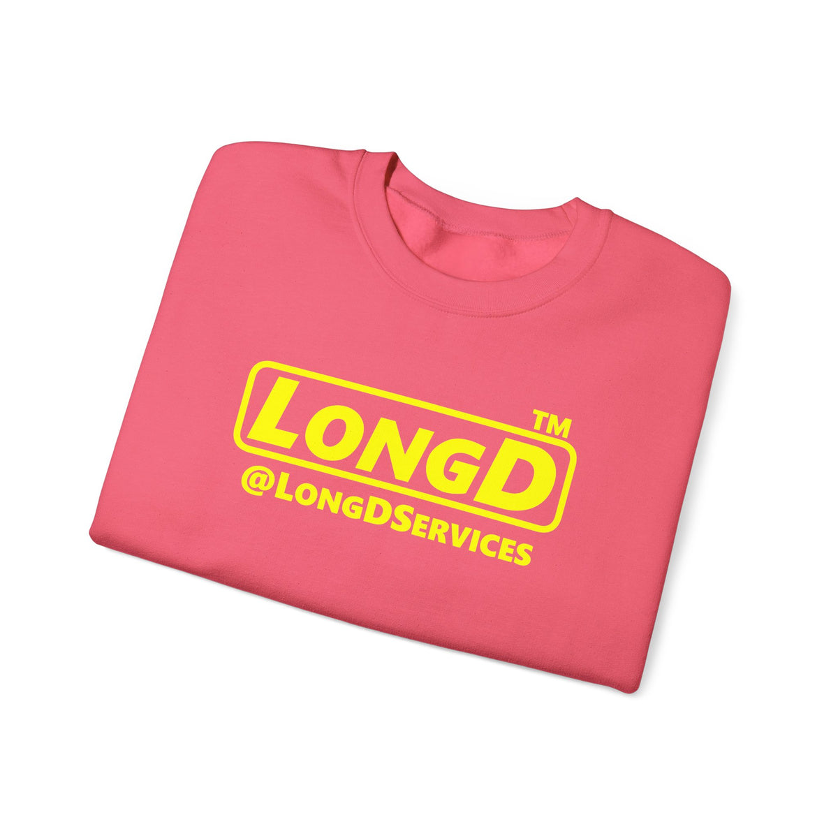 LongD Tag positive alternate basic Yellow (FFFF00) logo crewneck sweatshirt