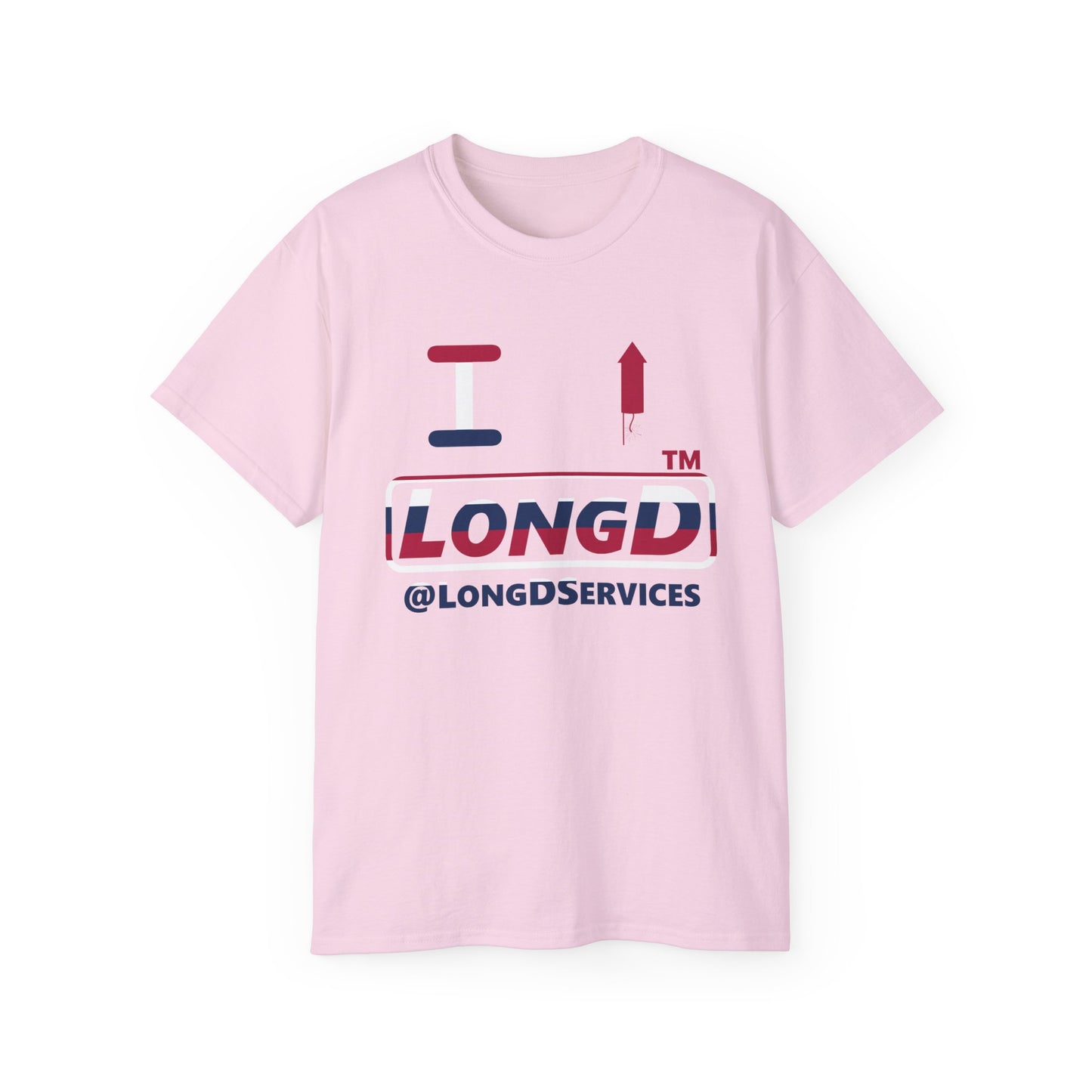 I firecracker LongD positive horizontal 6-striped tag logo cotton tee