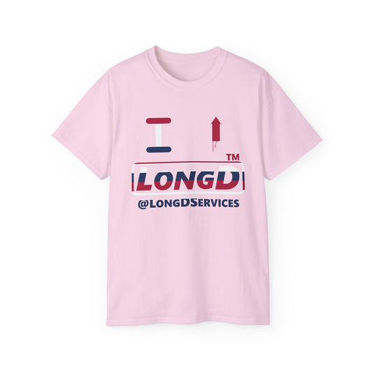 I firecracker LongD positive horizontal 6-striped tag logo cotton tee