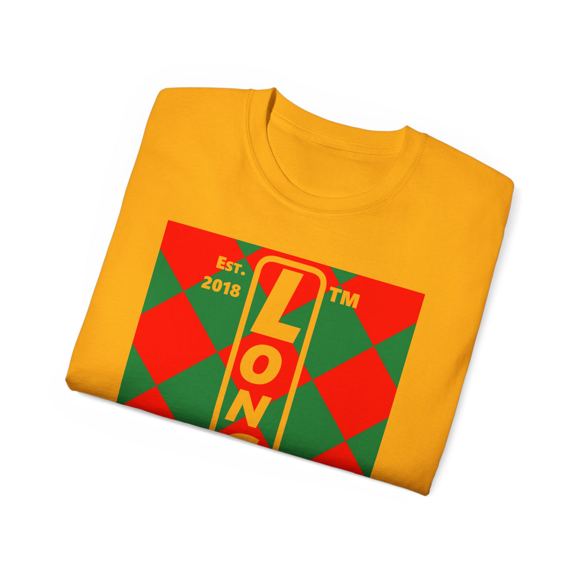 LongD Chicago negative upright argyle logo (Xmas colors) cotton tee