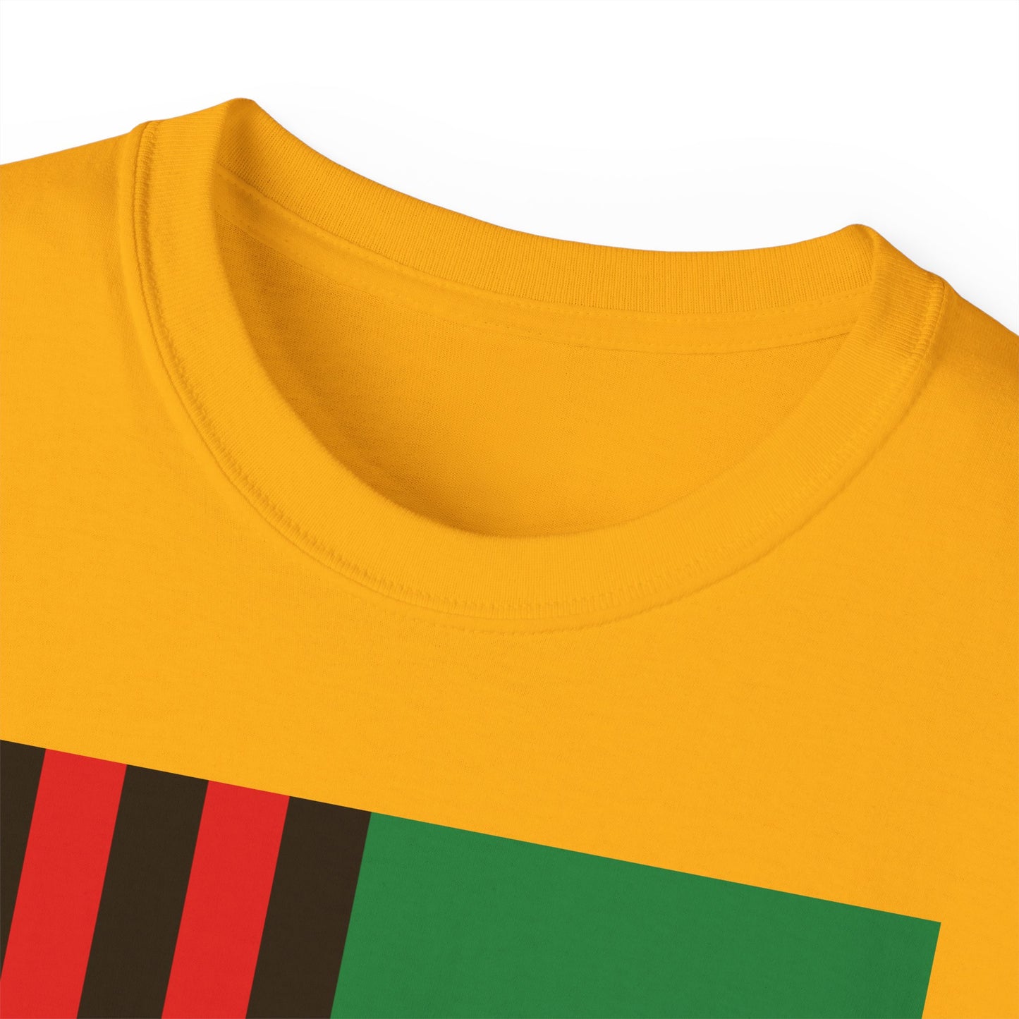 LongD® Logo Cotton Tee Juneteenth cropped vertical African-American flag negative text