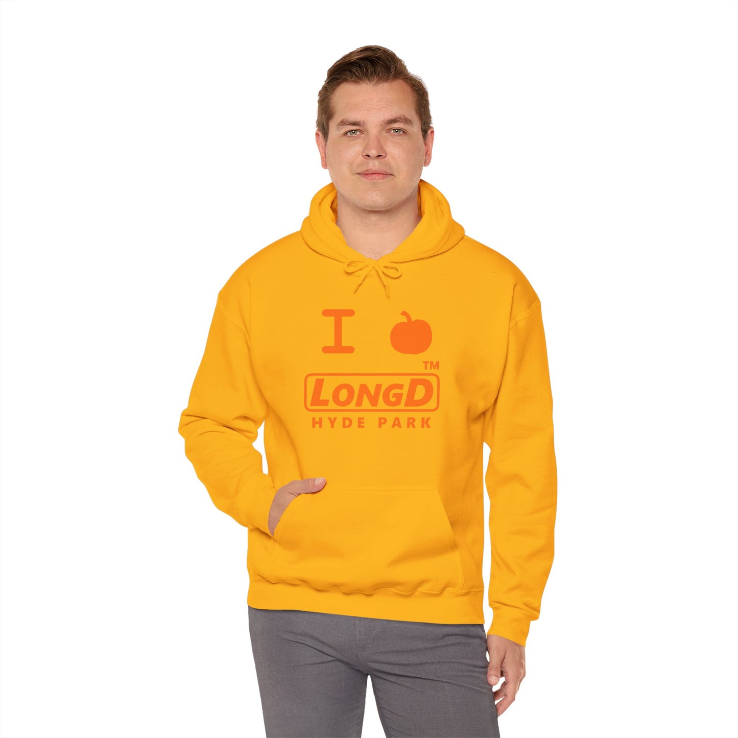 I Pumpkin LongD® Logo Hoodie orange basic Hyde Park logo
