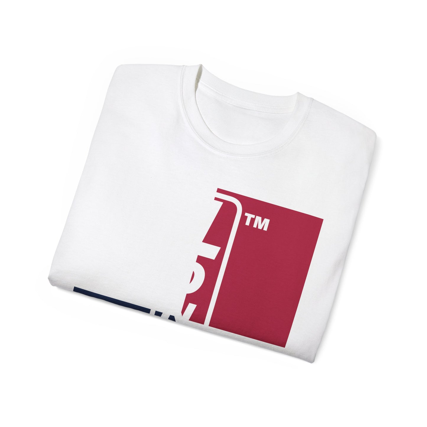 LongD cotton tee negative quarters Chicago upright logo (Patriotic colors)