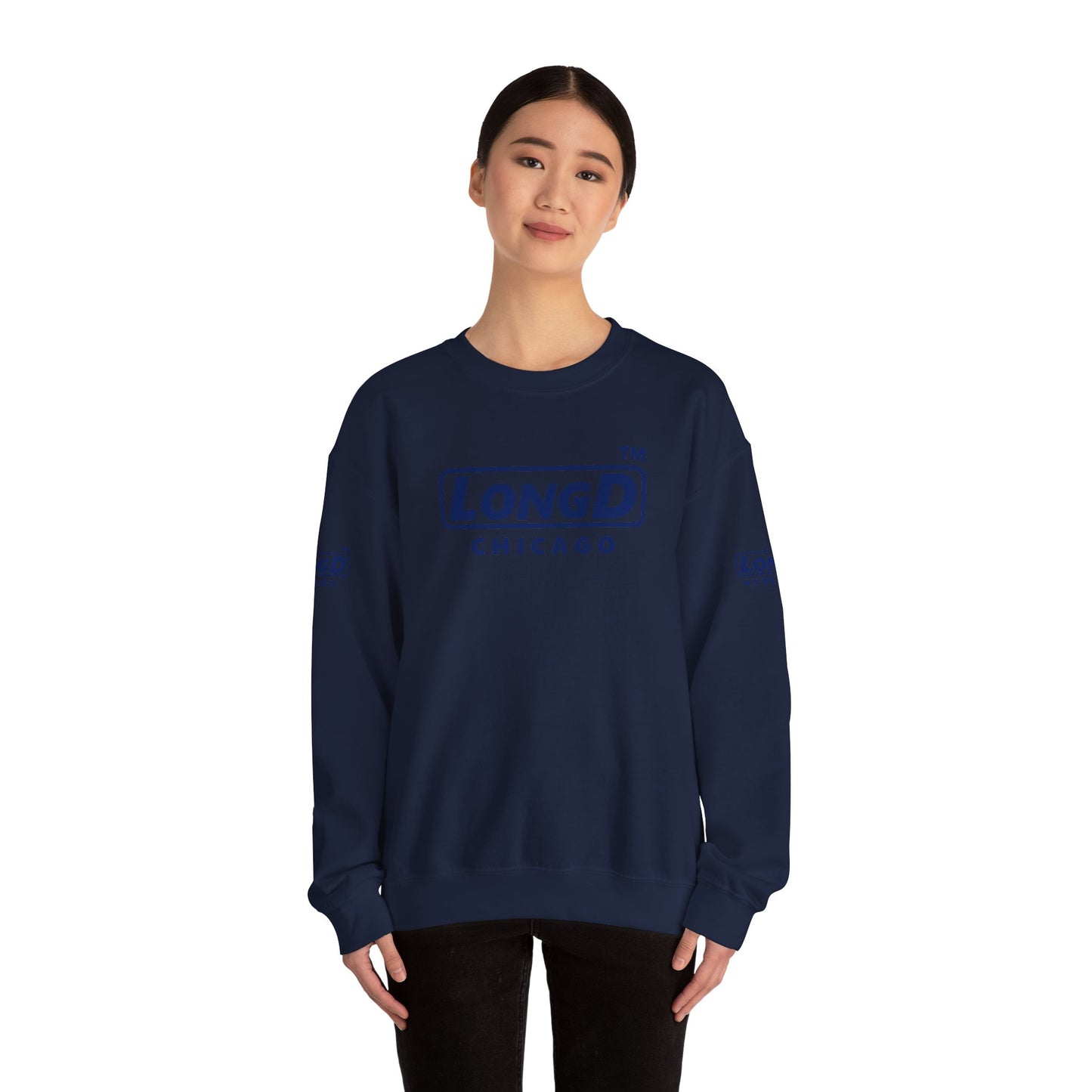 LongD official 4-print Chicago logo crewneck sweatshirt