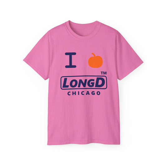 I Pumpkin LongD® Logo Cotton Tee positive blue basic Chicago logo