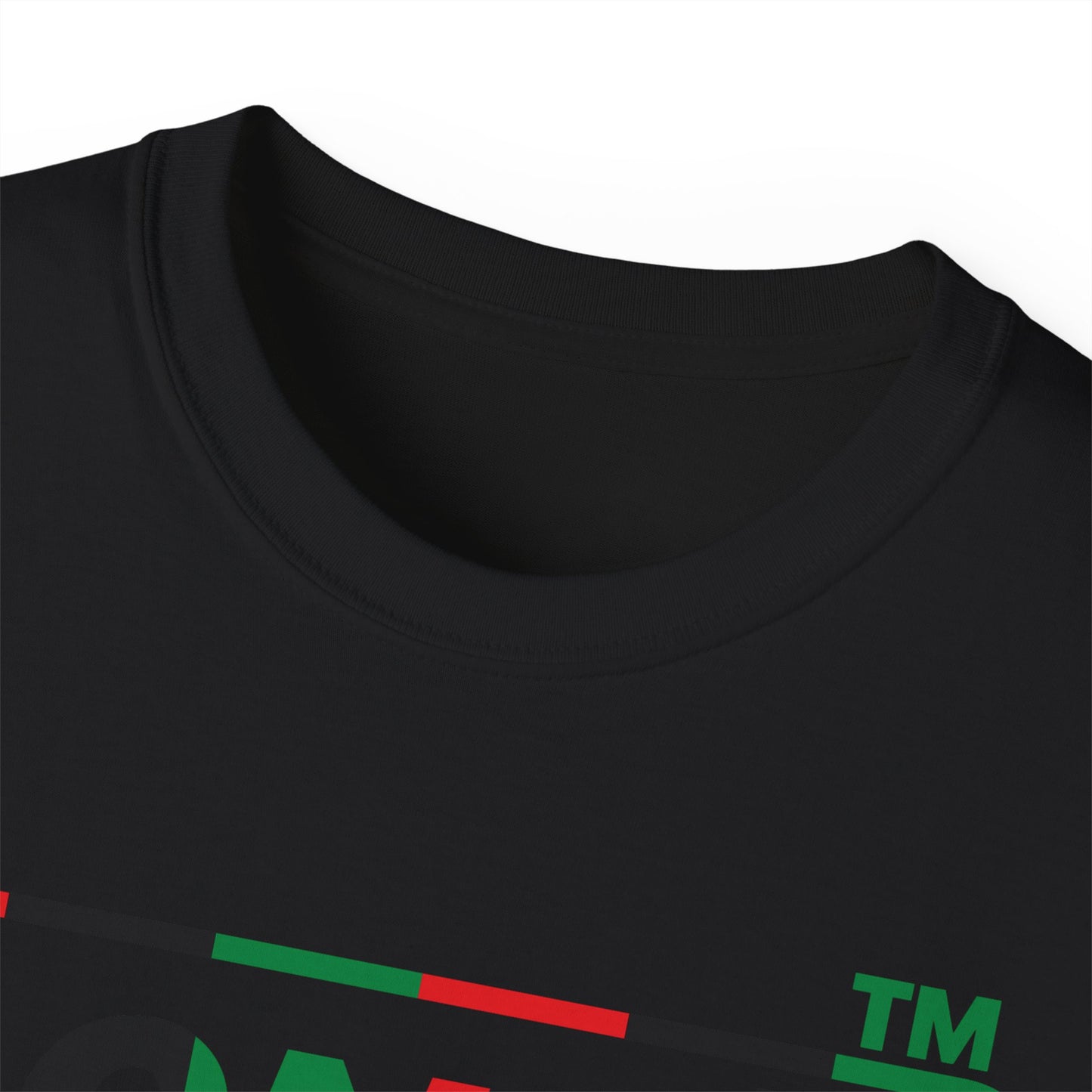 LongD positive vertical 6-striped Hyde Park logo cotton tee (Juneteenth colors)