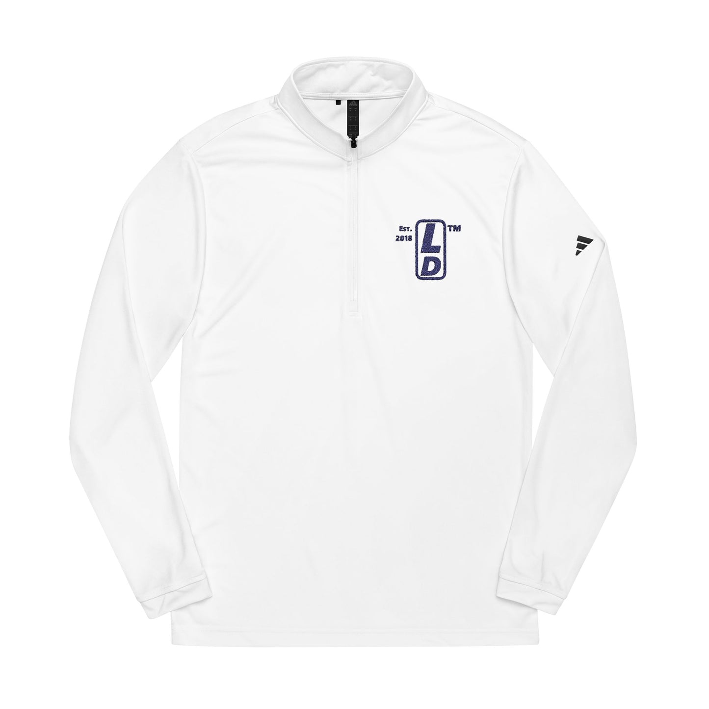 Embroidered adidas® Quarter-Zip pullover official basic logo upright initials