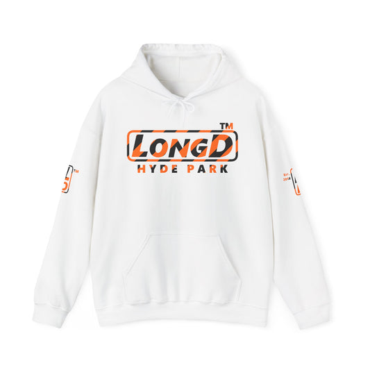 LongD Hyde Park positive 12-striped 4-print logo (Halloween colors) hoodie