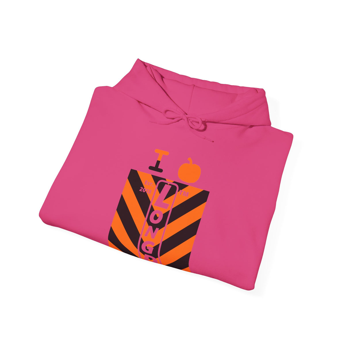 I pumpkin LongD Tag negative upright downward chevron 4-print logo hoodie