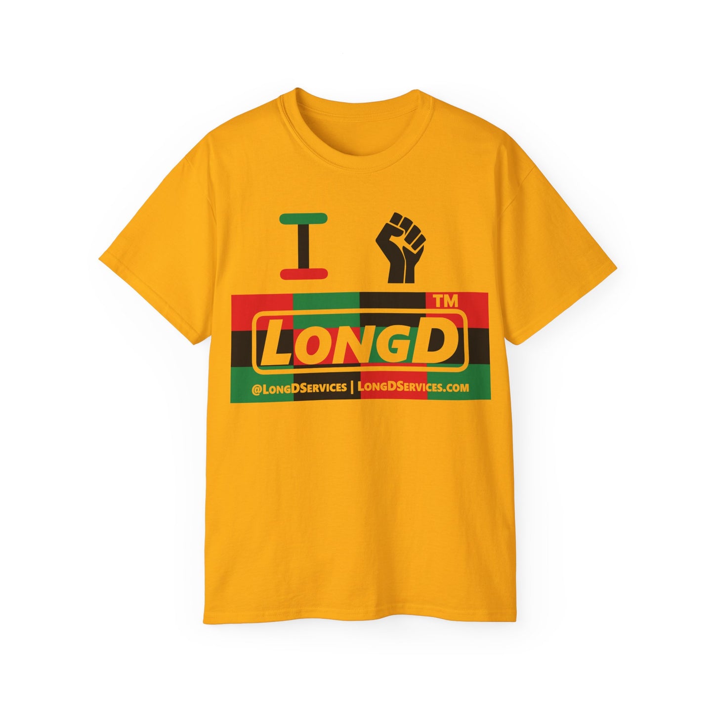 I fist LongD negative 3x4 tag-domain logo cotton tee