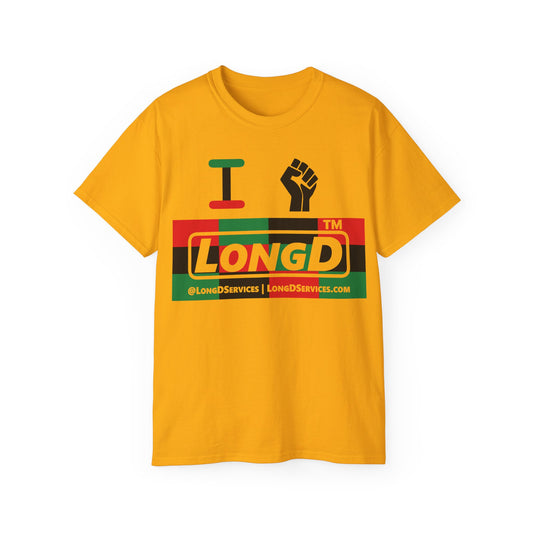 I fist LongD negative 3x4 tag-domain logo cotton tee