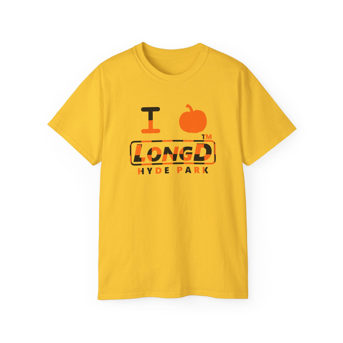I pumpkin LongD Hyde Park positive checkered logo cotton tee