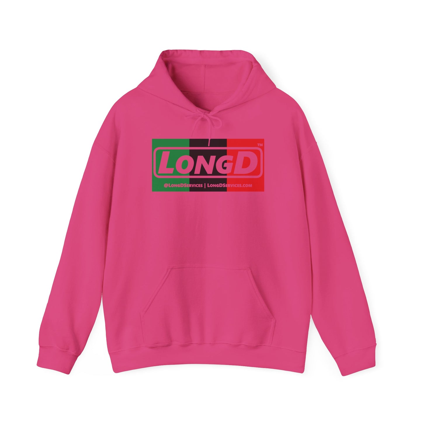 LongD® Logo Hoodie with Juneteenth negative thirds text