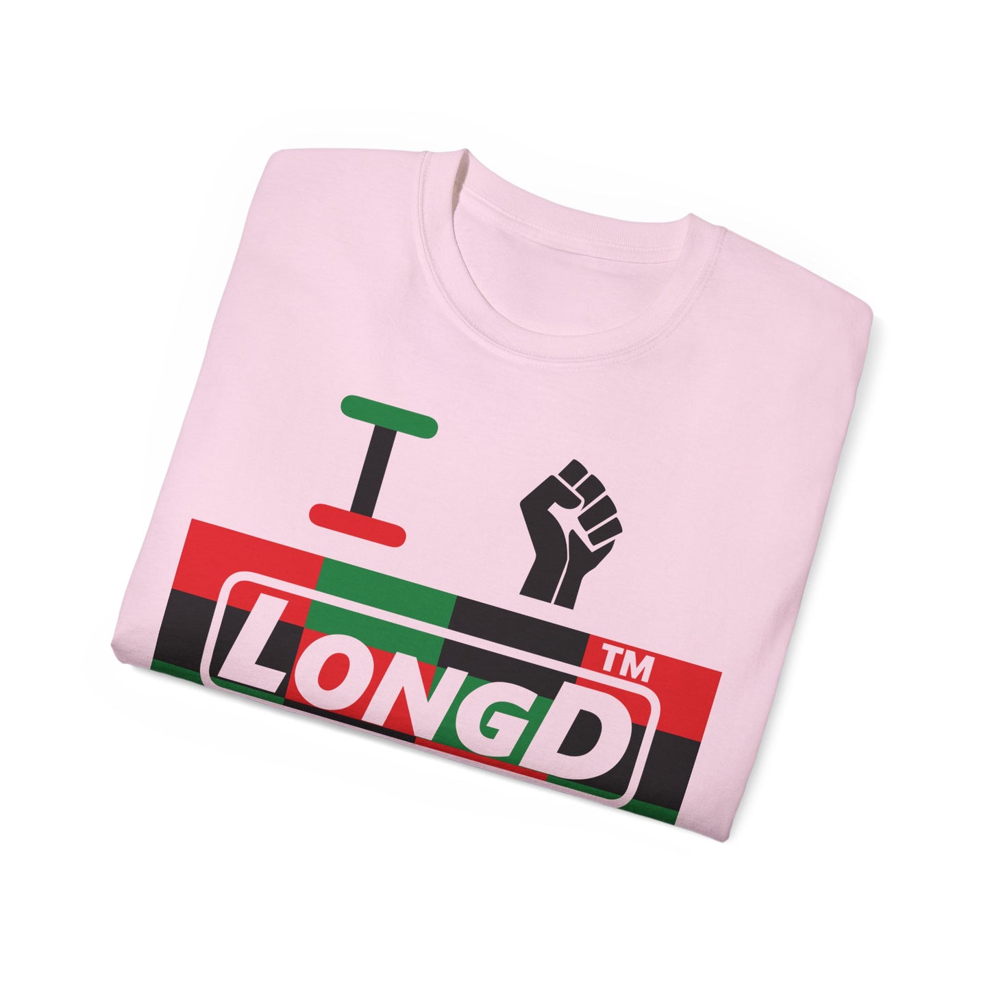 I fist LongD negative 3x4 tag-domain logo cotton tee