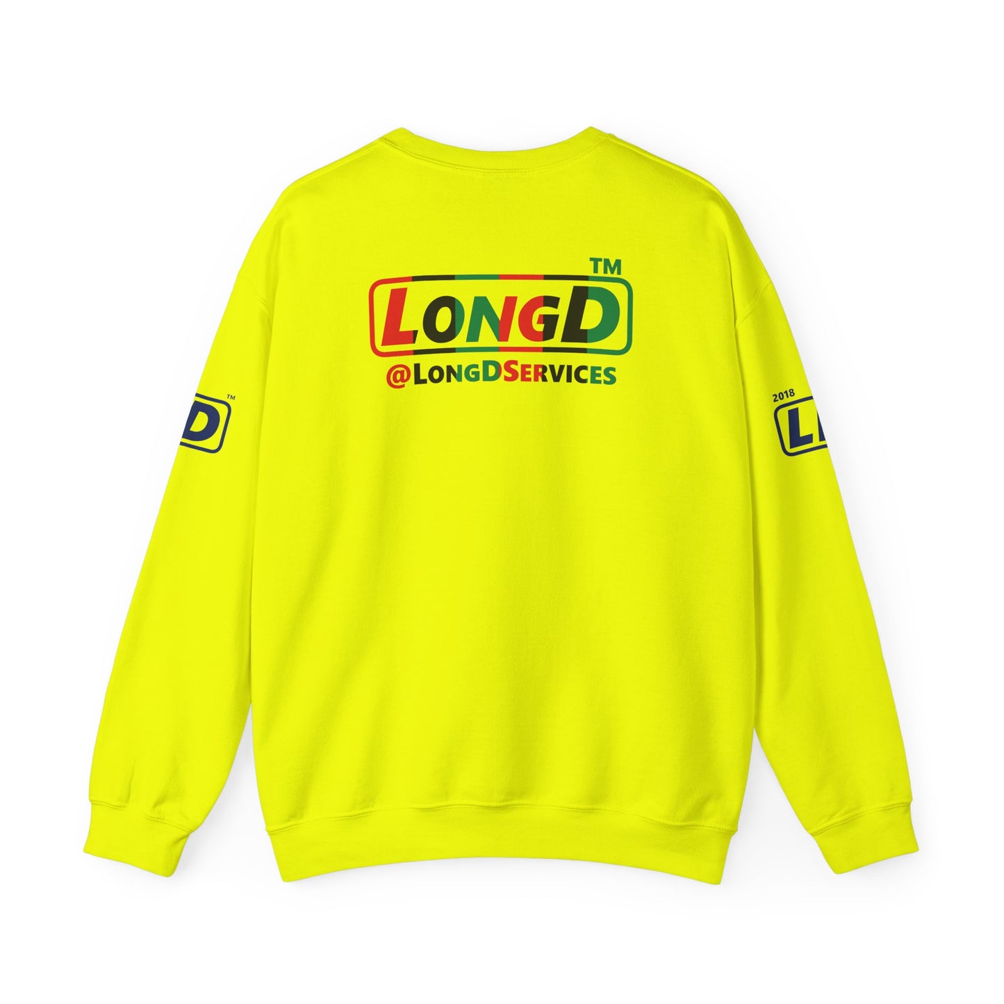 I fist LongD positive vertical 6-striped 4-print tag logo crewneck sweatshirt