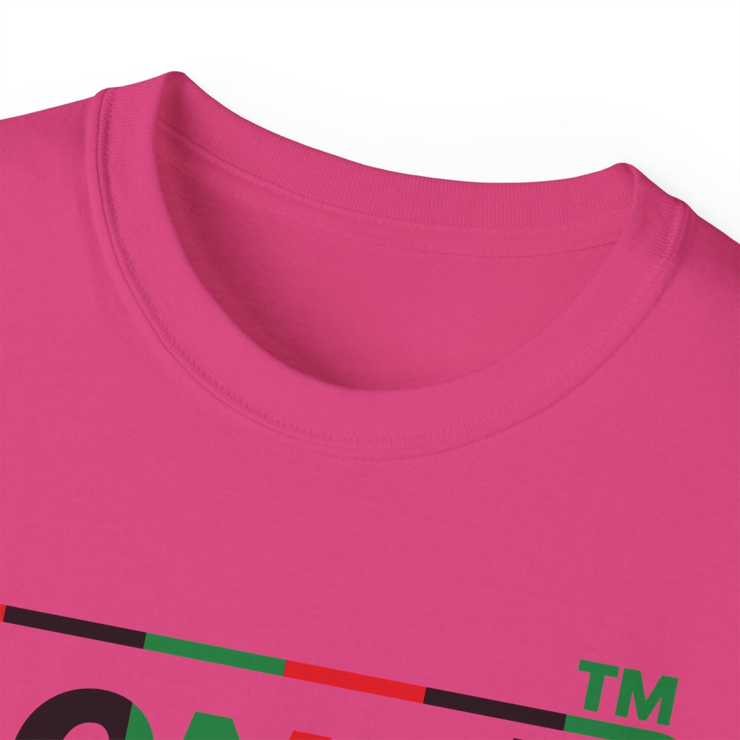 LongD positive vertical 6-striped Hyde Park logo cotton tee (Juneteenth colors)
