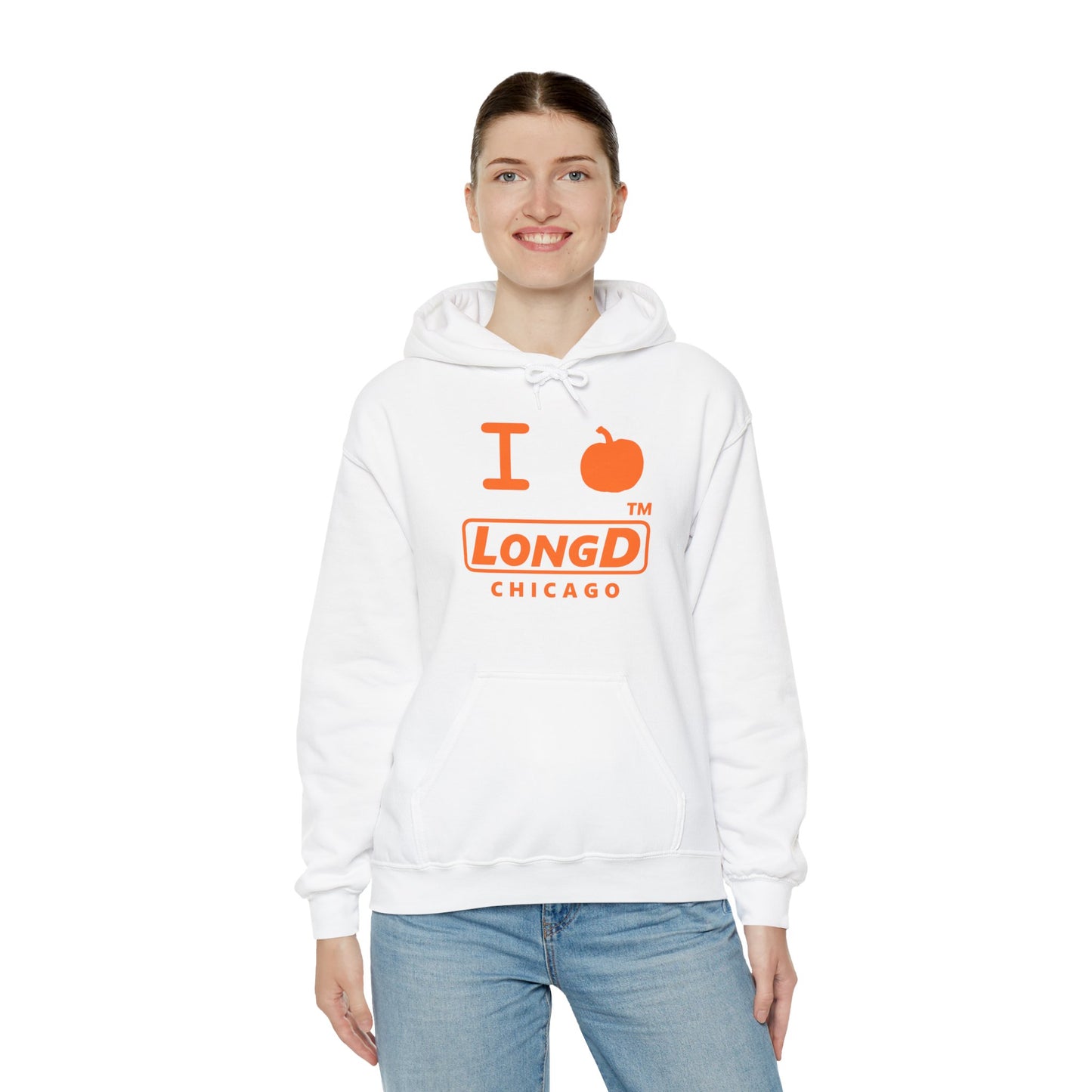 I Pumpkin LongD® Logo Hoodie orange basic Chicago logo